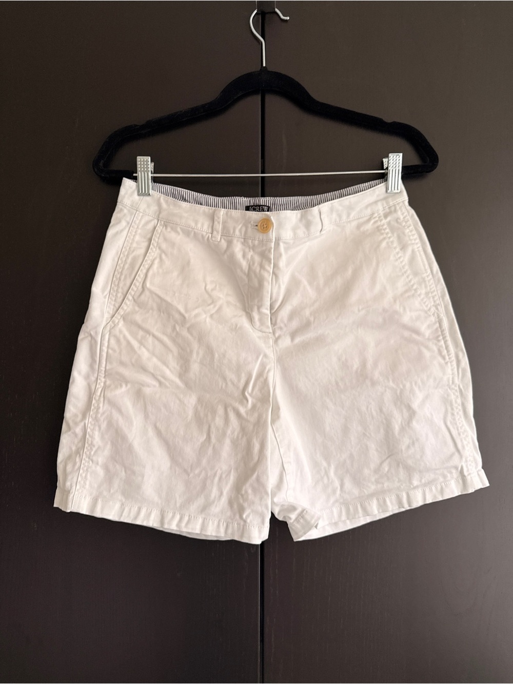 J. Crew White Cotton Bermuda Shorts
